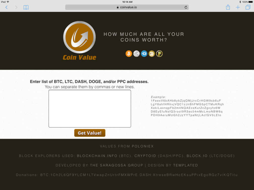 coinvalue.io main page